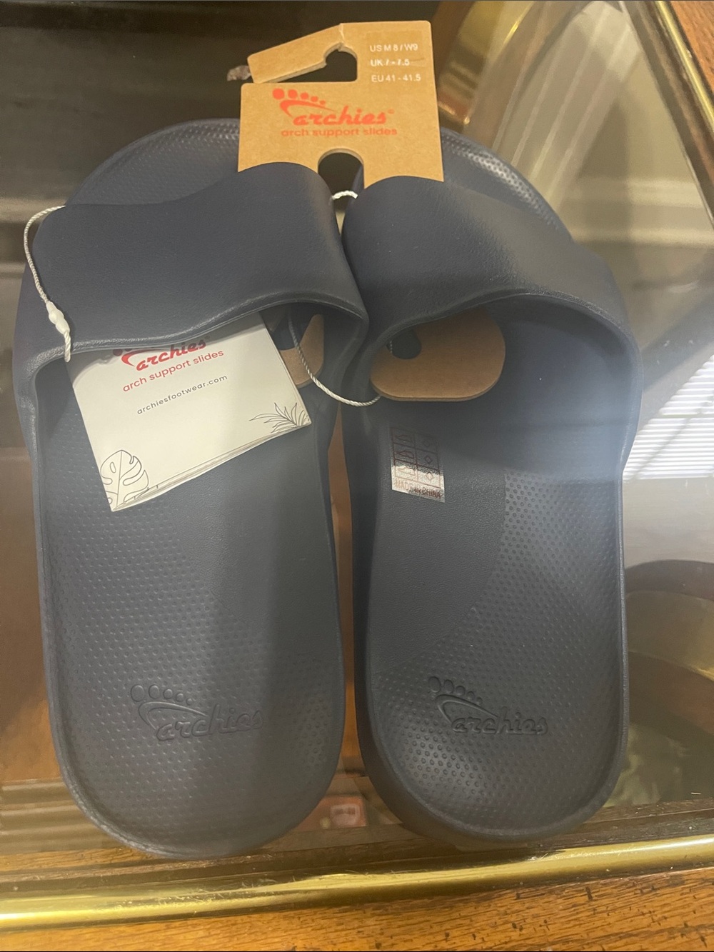 Archies Women's Navy Arch Support Slides